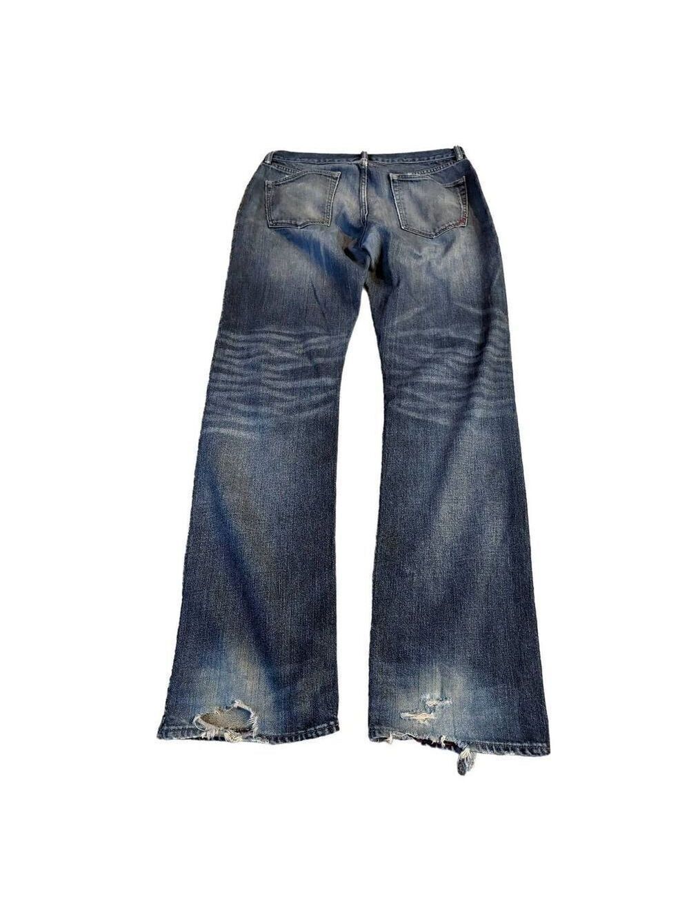 Banana Republic Men's Blue Straight Leg Zip Fly Distressed Jeans Size 34 x 34